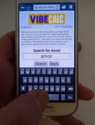 Vibecalc hand arm vibration logging software app